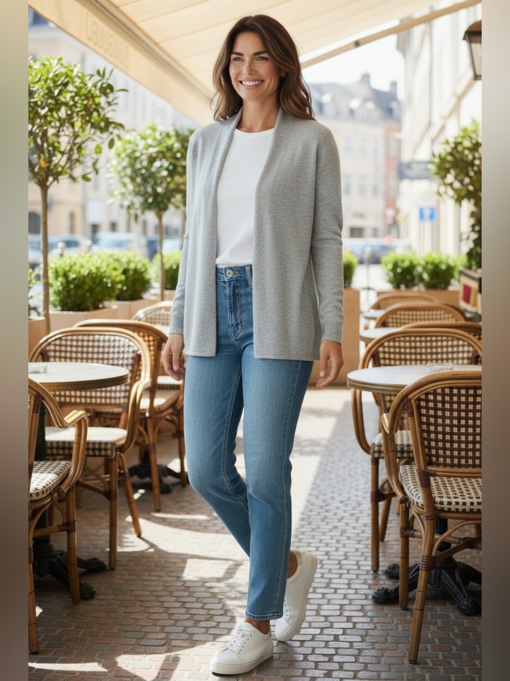 🩶 CHARTER CLUB LUXURY 100% Casmere Light Gray Cashmere Cardigan